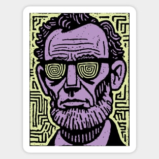 Trippy Psychedelic Lincoln Sticker